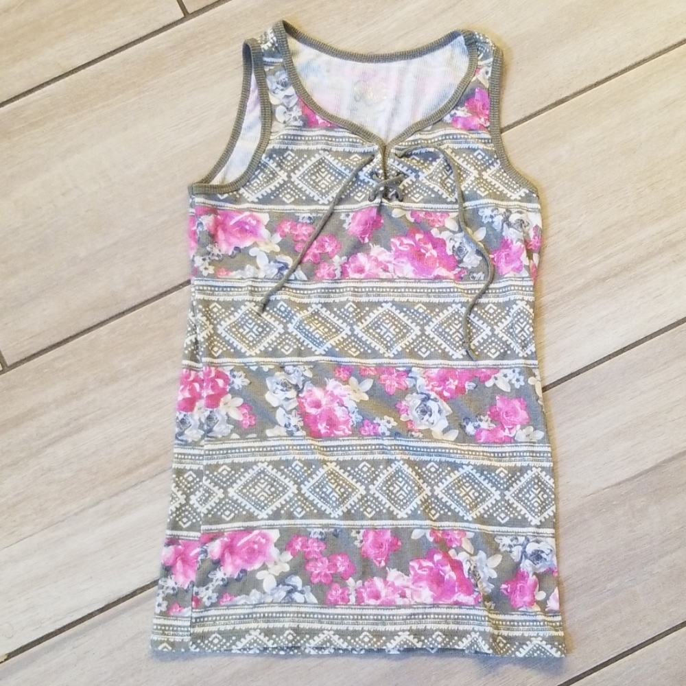 Justice floral tank top